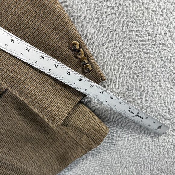 Oscar De La Renta Jacket Men's 40 Regular Brown Lambswool Sport Coat Two Button - Picture 5 of 12